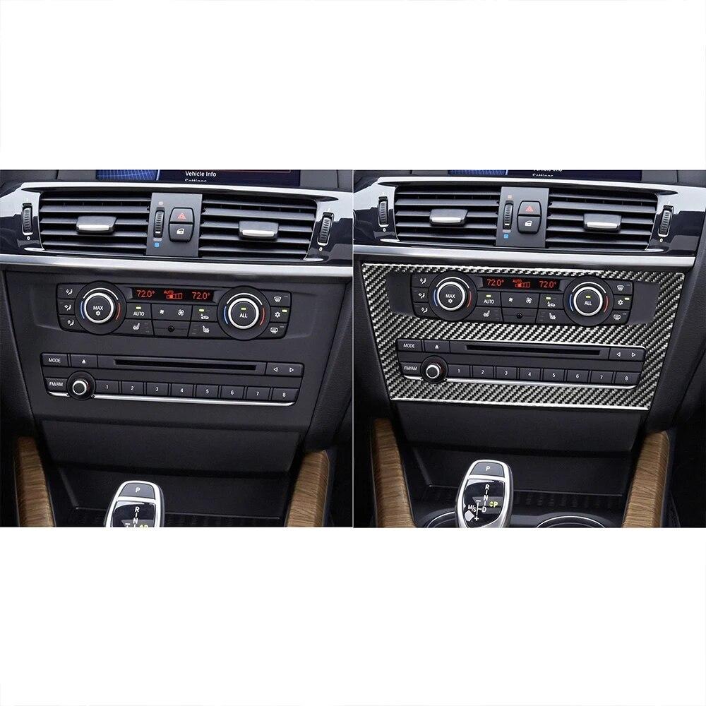 Углеродное волокно автомобиля Центральное управление CD Панель Декоративные наклейки Авто Интерьер Модифицированные аксессуары для BMW X3 F25 X4 F26 2011-17