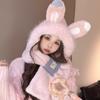 Winter Winter Beanie Ear Protection Bib Scarf Hat Leisure Rabbit Plush Scarf  Children