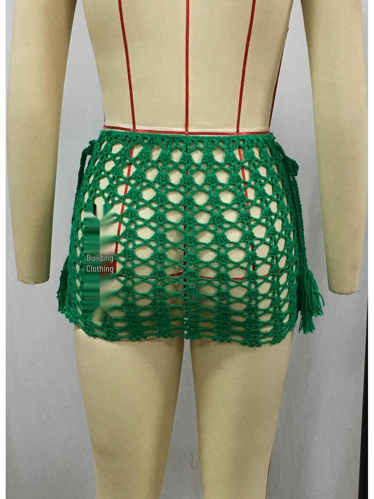 Женская мини-юбка бодикон из сетки с вырезами для пляжного отдыха