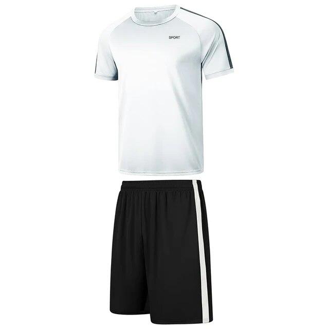 Мужской комплект летней спортивной одежды, комплект спортивной футболки и шорт, повседневные спортивные шорты с короткими рукавами, костюм, одежда для волейбола и бадминтона
