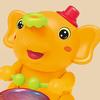 Baby Drumming Elephant Car Toy with Music Light Blowing Ball Infant Elephant Vehicle