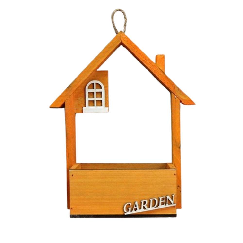 Wooden Pendants Wall Hanging Flower Basket Wall Mounted Artificial Flower Display Stands  Outdoor