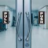Self-Adhesive Door Sign Black Push Pull Stickers 2Set   Stores
