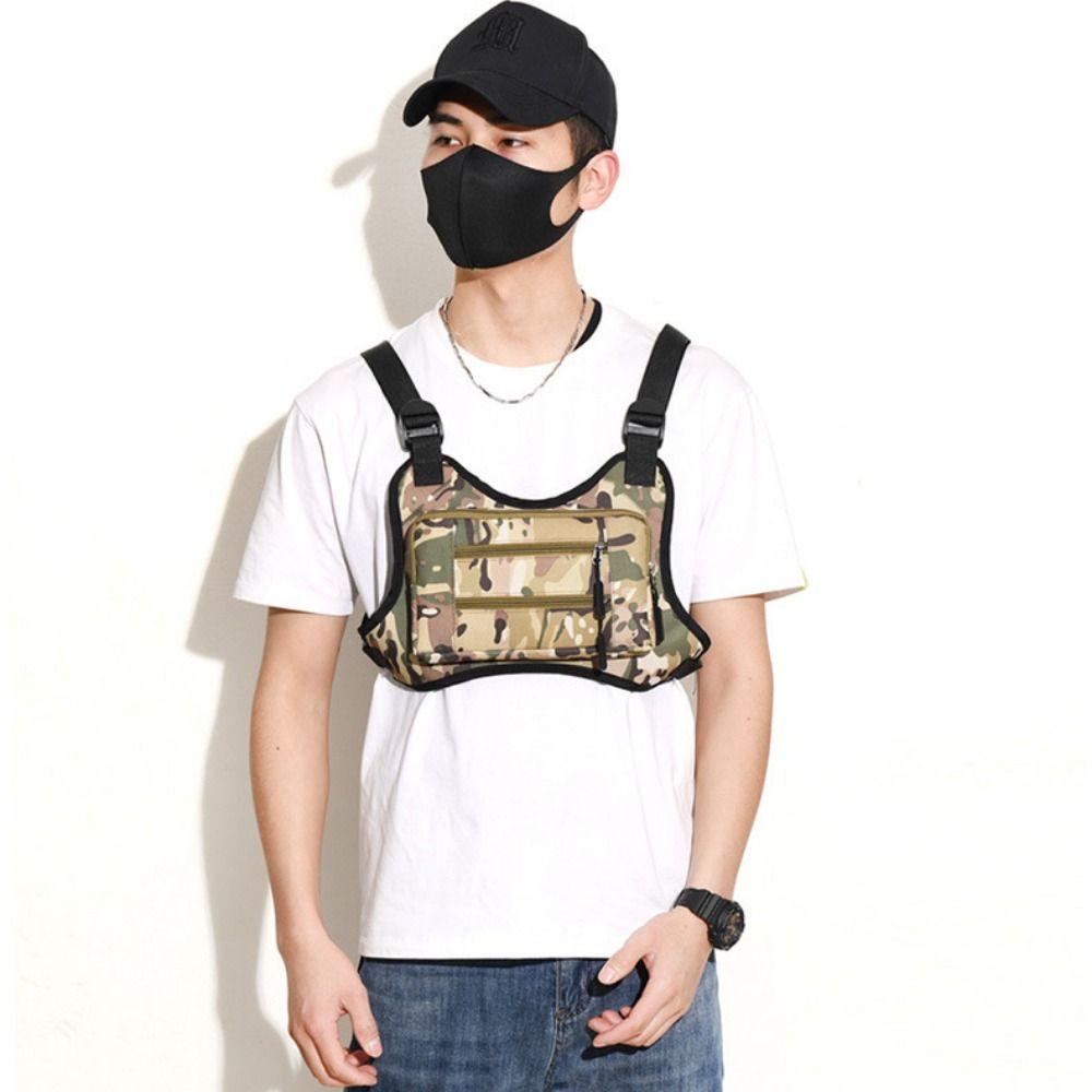 Adjustable Multi-functional Chest Bag Water Resistant MOLLE Chest Bag Sports Vest Bag Running