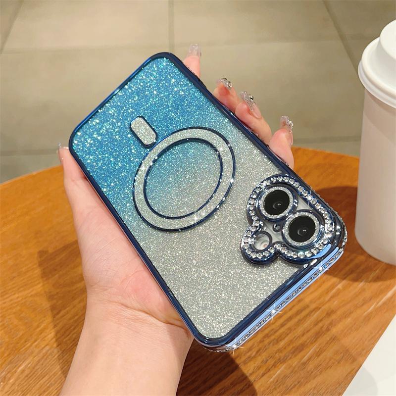 Модный магнитный чехол Bling Diamond для iPhone 16 15 Plus 14 13 Pro Max 12 Чехол Samsung Galaxy A56 A36 A26 A16 A55 A35 A25 A15 A54 A34 S25 S24 Чехлы