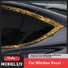 For Tesla Model 3/Y Window Trim Chrome Delete Vinyl Wrap Kit Gloss Black Pink Carbon Fiber Style Auto Accessory for Enhanced