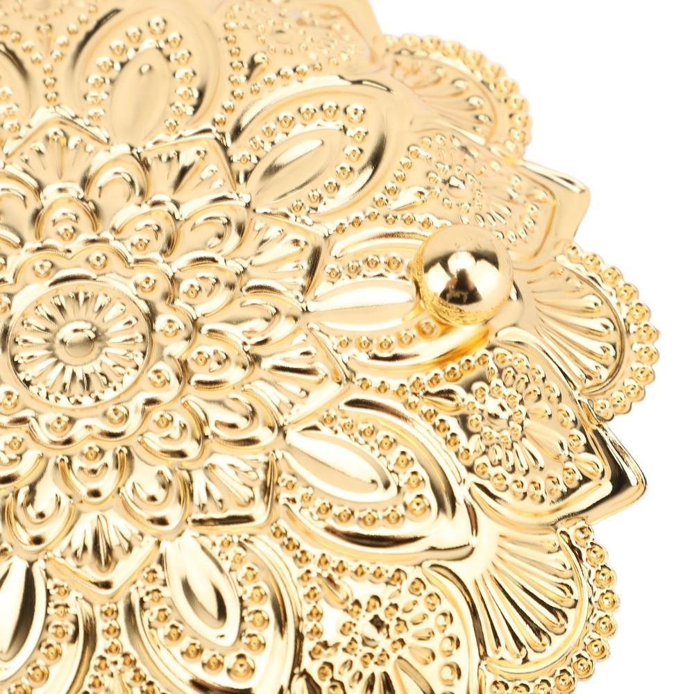 Round Flower Turkish Serving Tray Gold Round Flower Tray For Dessert Plates