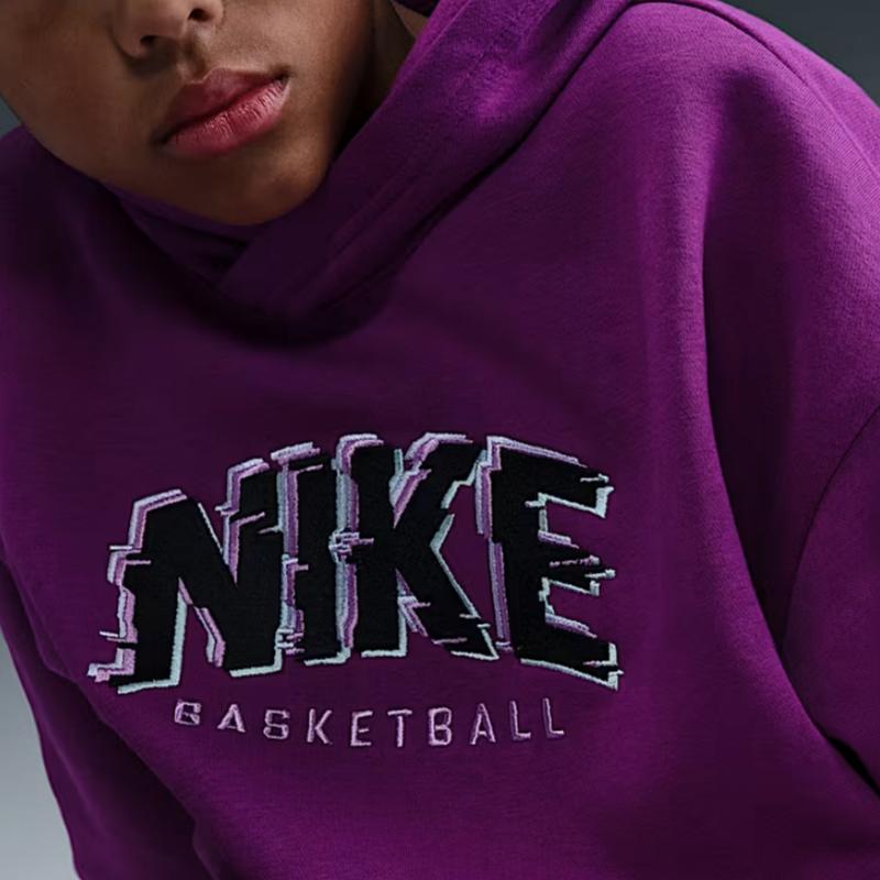 Nike Глючная культура баскетбола Флисовый пуловер с капюшоном Детские толстовки HV0508-505