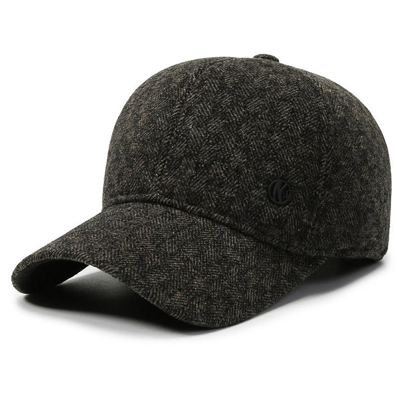 Elegant Winter Baseball Cap For Older Men Adjustable Warmth With Ear Protection