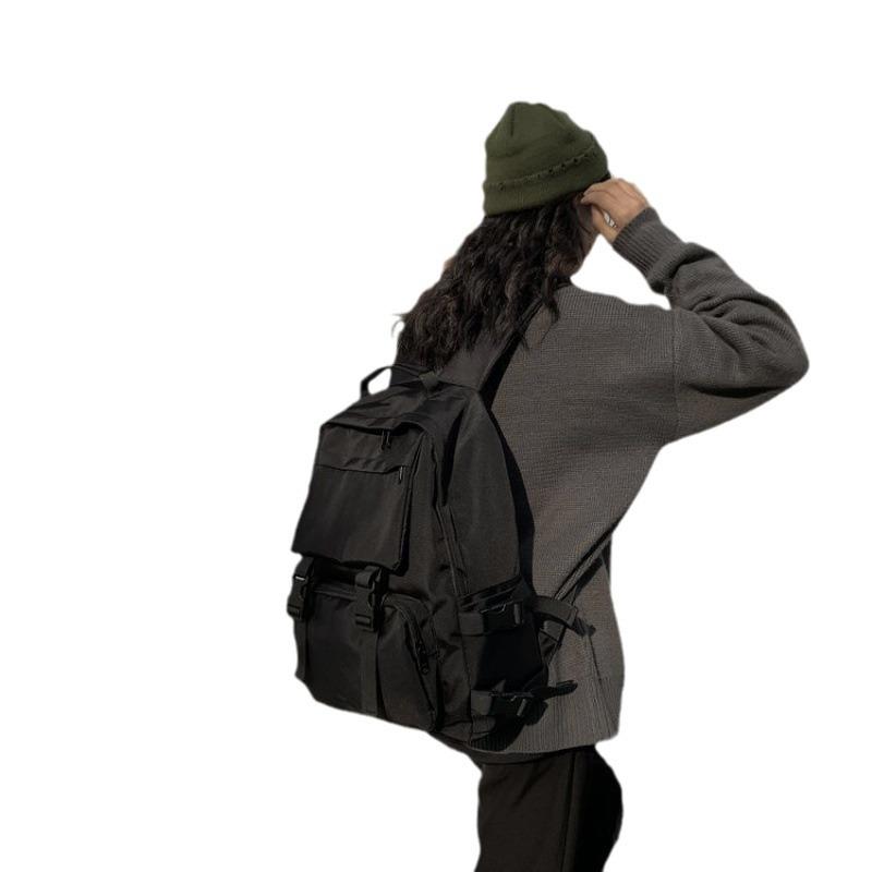 Schoolbag female Korean version high school Harajuku ulzzang college student versatile ins backpack large capacity dark backpack male
