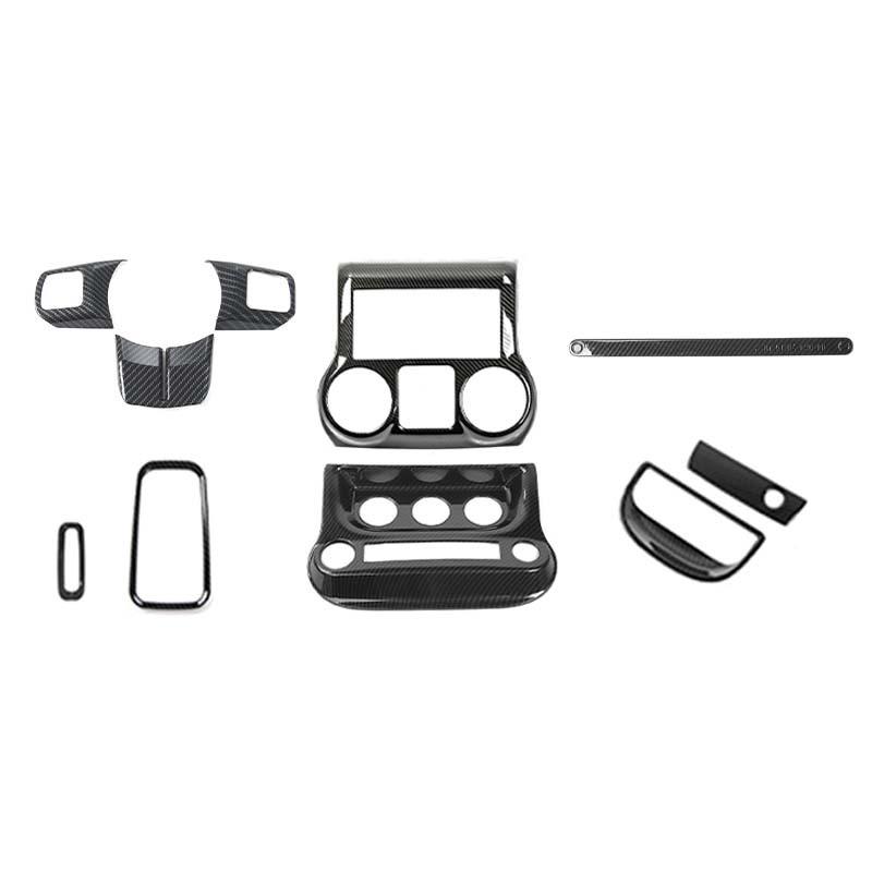 Dashboard Central Control Steering Wheel Co-pilot Handle Decoration Interior Kit Fit for Jeep Wrangler JK 2011-2017 Car Accessories