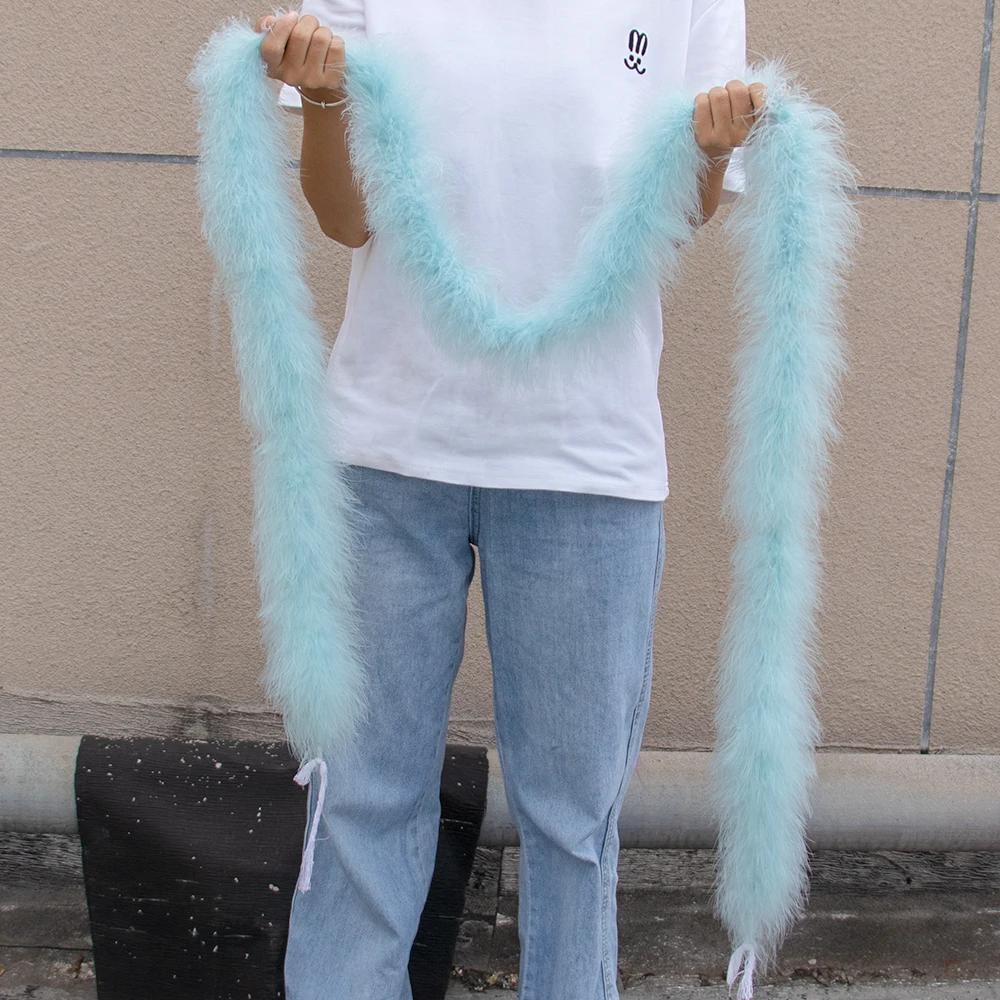 2M 50Grams Marabou Turkey Feathers Boa Trim for Crafts Needlework Shawl Party Scarf Carnival Costume Wedding Plumes Decoration