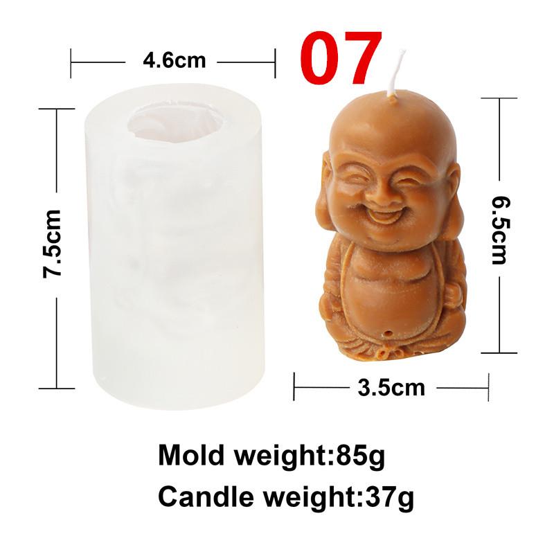 3D Maitreya Buddha Candle Silicone Mold DIY Buddha Statue Resin Gypsum Concrete Mold Mould Home Garden Decorations Craft Mold