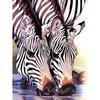 Full 5D Diy Diamond Painting Zebra Drinking Water Embroidery Cross Stitch Home Decor Handmade Gift