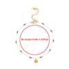 Alloy Plated 18K Gold Handmade Chain Green Bead Shell Necklace Clavicle Chain For Women Vintage Party Jewelry