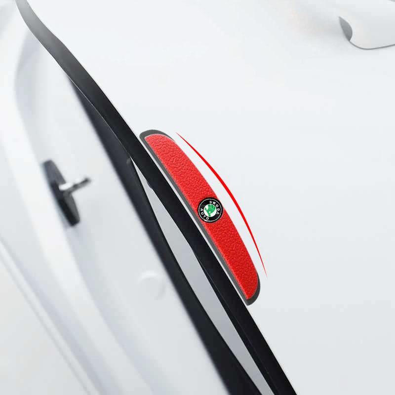 4pcs Car Door Anti-Collision Strip Rearview Mirror Protection Sticker for Skoda Fabia Kodiaq Kamiq Superb Yeti Octavia Enyaq Rapid Karoq Derivati