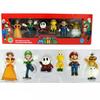 Six Piece Super Mario Bros Action Figure Toys Set Featuring Luigi Yoshi And Mushroom Collectibles For Kids