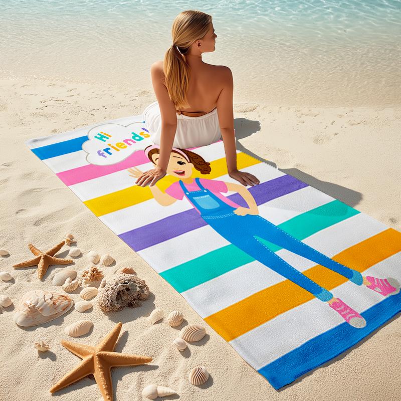 1pc Ms Rachel4 Beach Towel, Comfortable and Thick, and Swimming/Bath/Picnic/Camping Towel, Suitable for Seaside Beaches