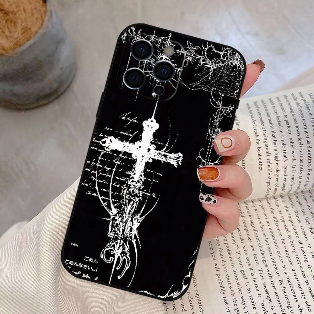 Готический Кибер Сигил Крест Чехол для Телефона Силиконовый Мягкий Для IPhone 17 16 15 14 13 12 11 X XR Plus Pro Max Plus