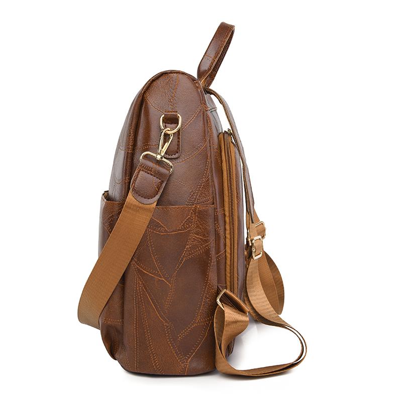 Мягкий кожаный рюкзак Женская уличная дорожная сумка большой емкости