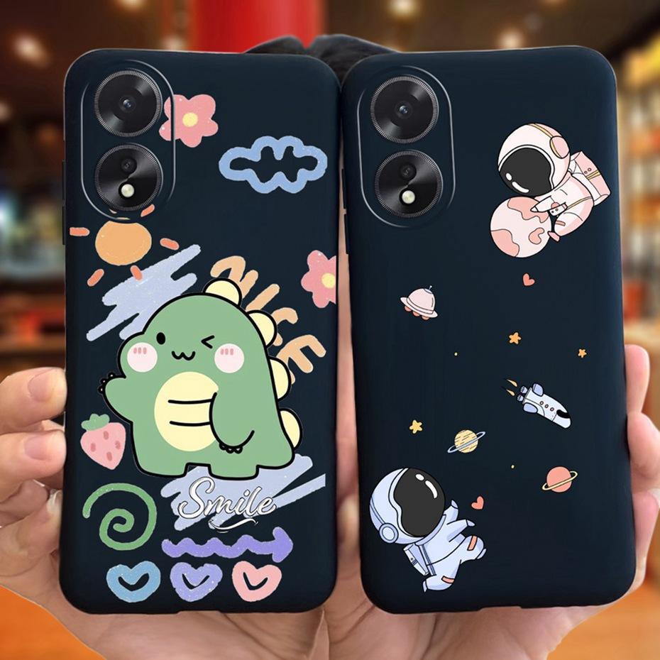 Для OPPO A18 A38 2023 Милые Животные Мультяшный Чехол для Телефона Задняя Крышка Для Oppo A38 A18 4G Мягкий Силикон ТПУ Задняя Крышка