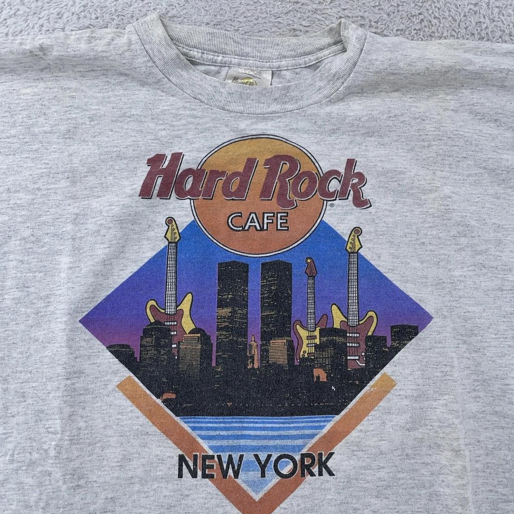Винтажная футболка Hard Rock Cafe Мужская Размер L Нью-Йорк Силуэт Города Одиночный шов 90-е