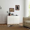 Wooden Dresser With 6 Drawers Bedroom Dresser White Living Room Dresser Modern Style 112x34x75 Cm Glossy White