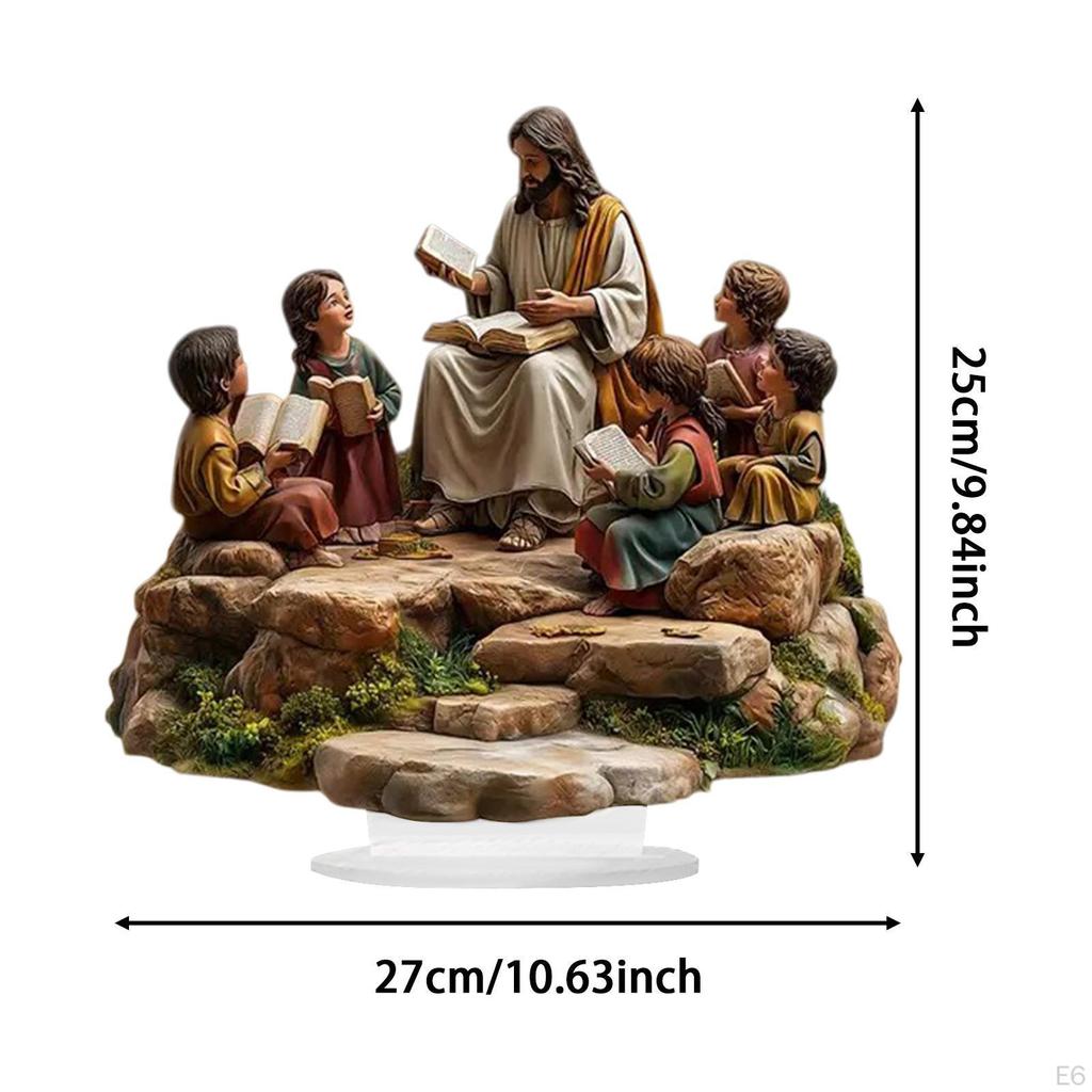 2D Иисус Святой Фигура Украшения Акриловый Настольный Знак Художественное Произведение Коллекционирование Праздничный Плоский Рабочий Стол