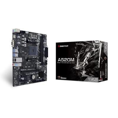 Оснащен BIOSTAR AMD A520, совместимым с AMD Ryzen 5000, оснащенным совместимым с материнской платой Gigabit MicroATX чипсетом, серии, HDMI/D-Sub