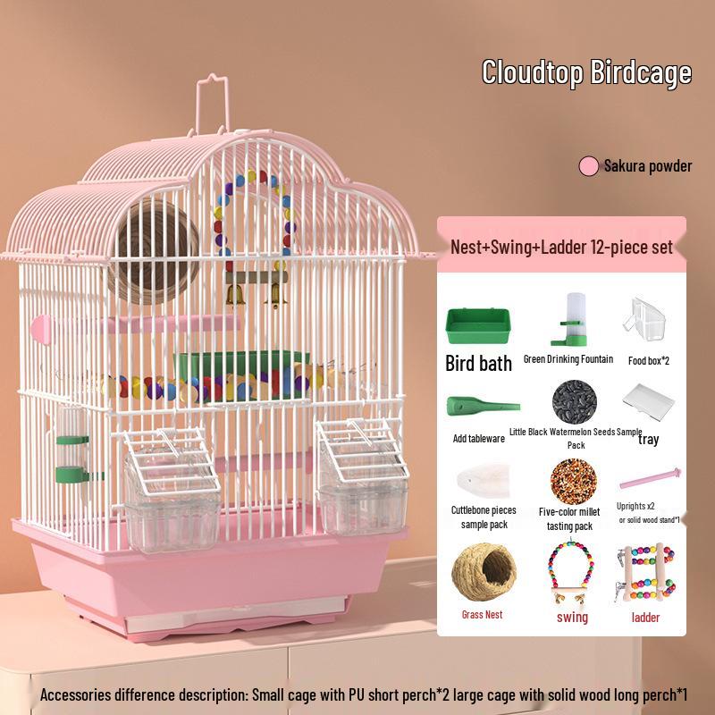 Новая Экологическая Птичья Вилла: Маленькая клетка для попугаев, например, для кореллы, ожерелового попугайчика, волнистого попугайчика, жемчужного