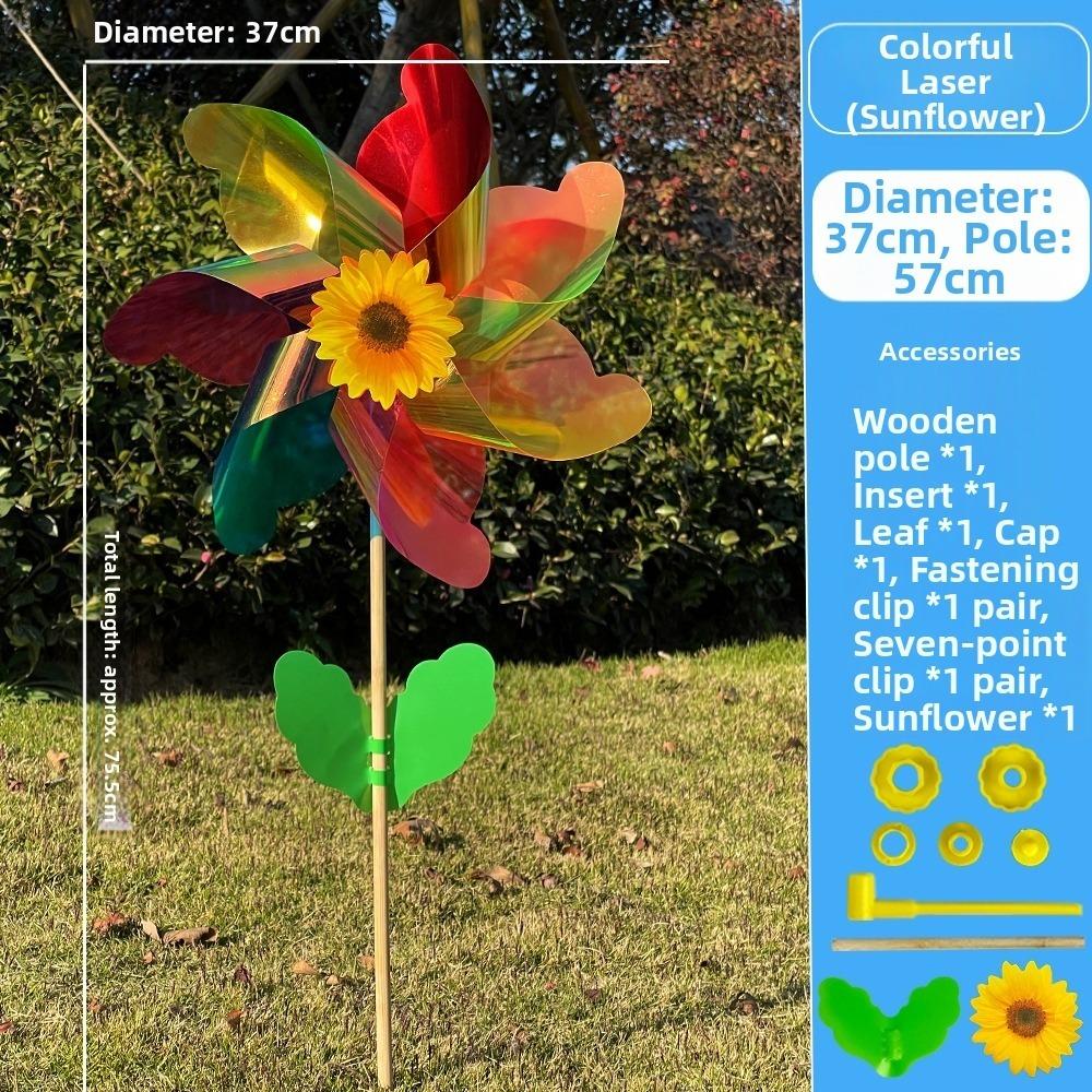 21/29/37cm Sunflower Windmill Multistyles Colorful Windmill Outdoor Party Picnic Decor
