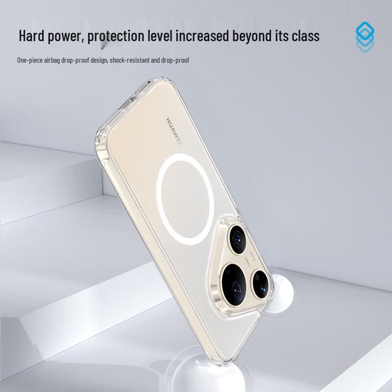 Прозрачный магнитный противоударный чехол для телефона Huawei Pura 90 Pro Max