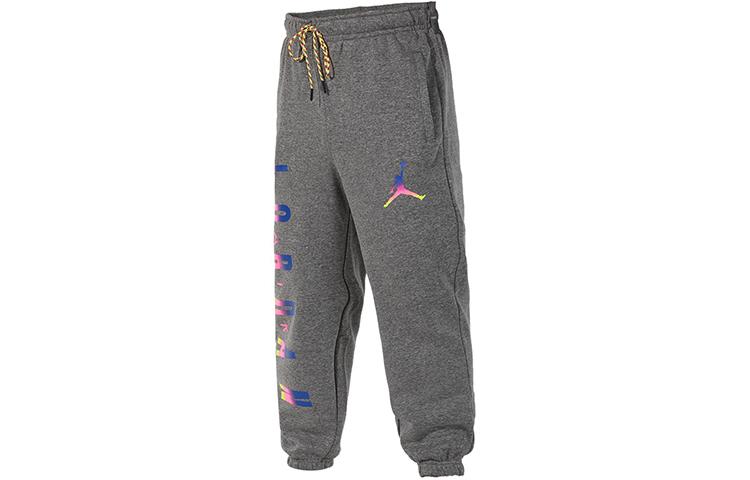 Jordan Как M J Sport DNA Hbr Flc Многоцветный Логотип Плетение Флис Подкладка Длинные Вязаные Брюки-Свитшот Мужские Серый CU9147-091