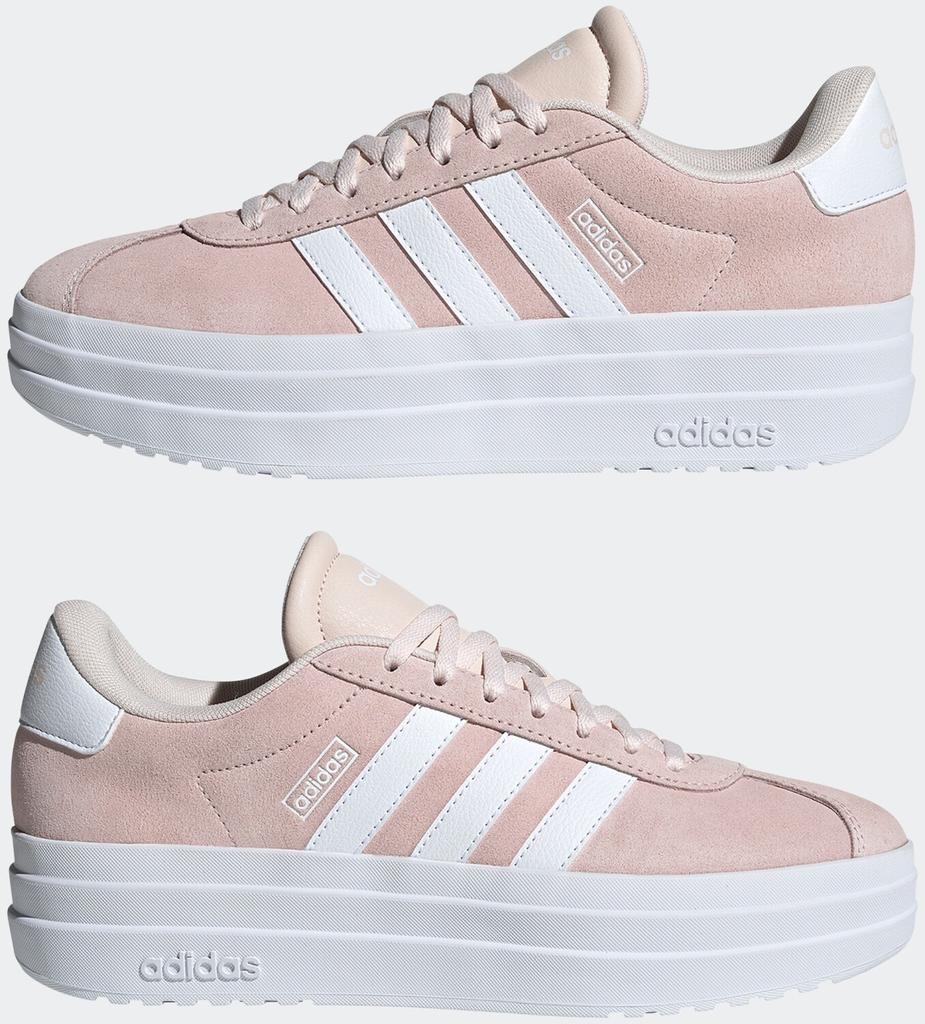 Женские кроссовки Adidas VL Court Bold бежевого цвета