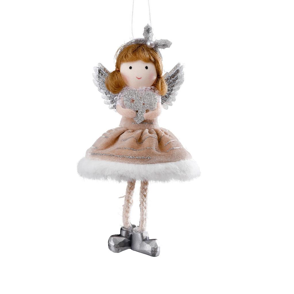 Рождественские плюшевые куклы-ангела для девочек, украшения, рождественская елка, подвеска, подвесное украшение для дома, новогодний декор, подарки для детей
