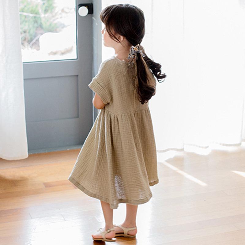 YUBAOBEI Летнее платье для больших девочек, свободные хлопковые и льняные платья с оборками для подростков, повседневные детские наряды, детская одежда принцессы