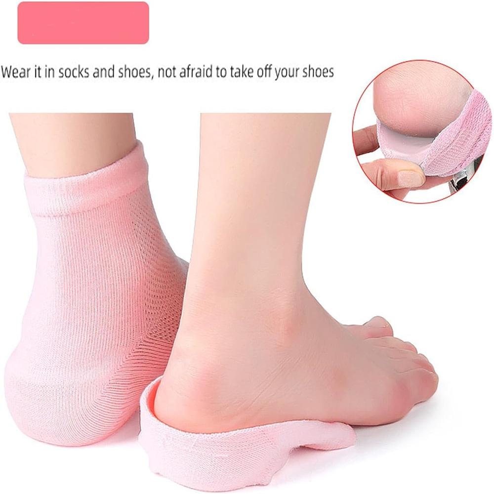 Invisible Height Lift Heel Pad Breathable Sock Increase Insoles Cushion Unisex