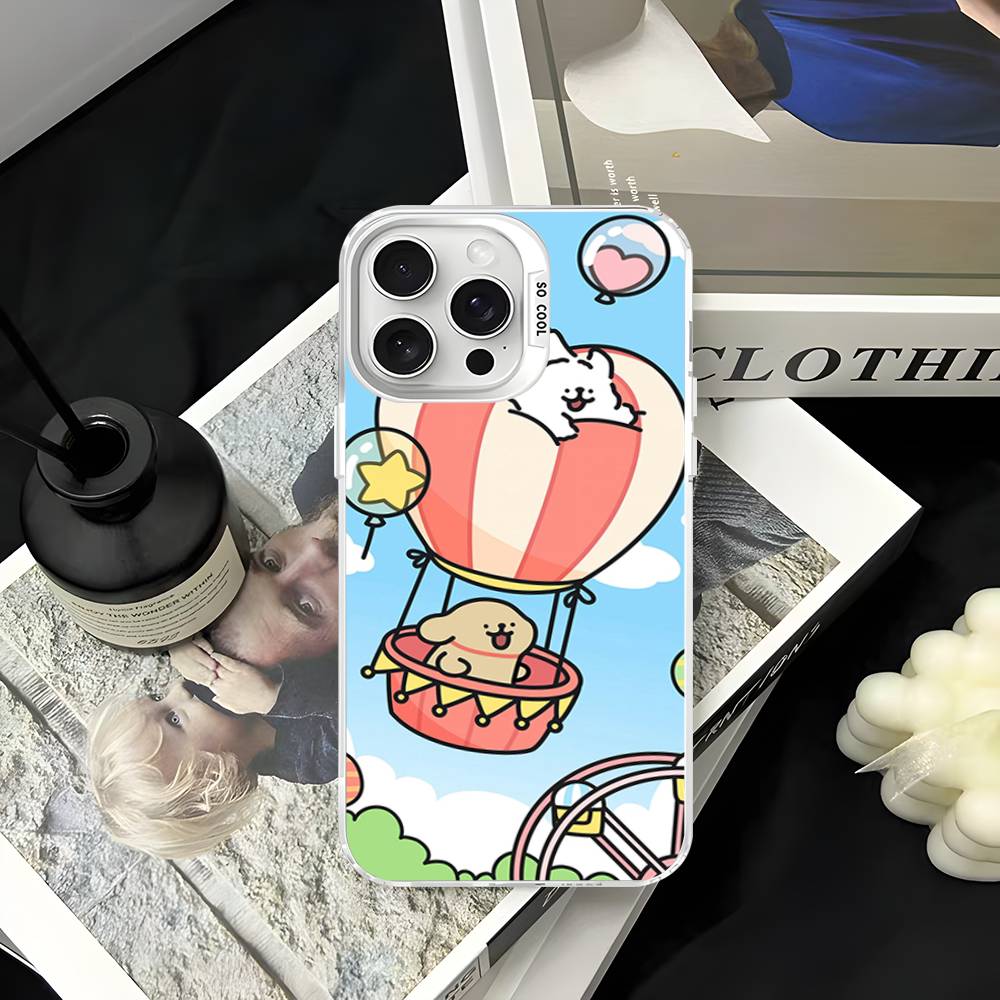 Lovely Line Dog Maltese Phone Cases For iPhone 17 16 15 14 13 12 11 Plus Pro Max Colorful Case