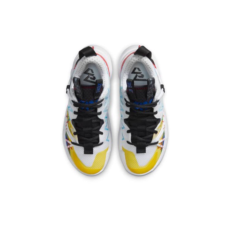 Jordan Why Not Zer0.3 Нескользящая Амортизация Устойчивость к истиранию Низкие Детские Баскетбольные Кроссовки Белый Желтый Красный CN8107-100