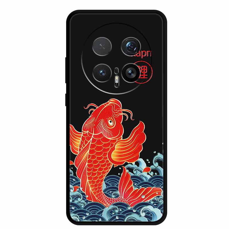 6.71" Чехол для Honor Magic8 Pro 5G, 3D тиснение, рельефный цветок, черный силикон, мягкая задняя крышка, чехол-оболочка для Honor Magic 8 Pro
