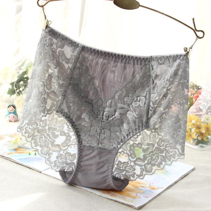 Ladies Mesh Panties High-waist Seamless Lace Underwear Briefs Transparent Silk Women Cotton Health Knickers Lingerie XXXL