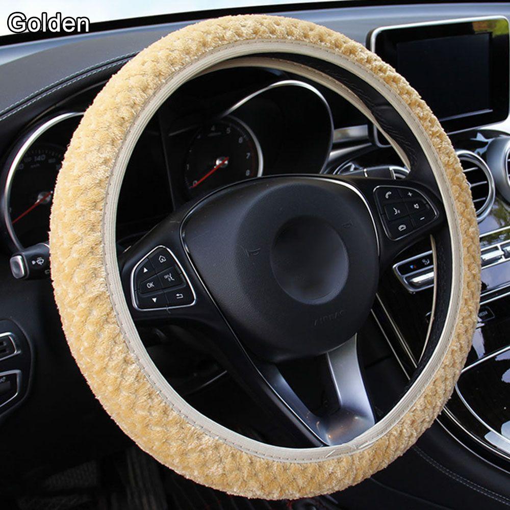 Auto Decoration Anti-Slip Protection Warm Plush Pearl Velvet Soft Car Steering Wheel Cover