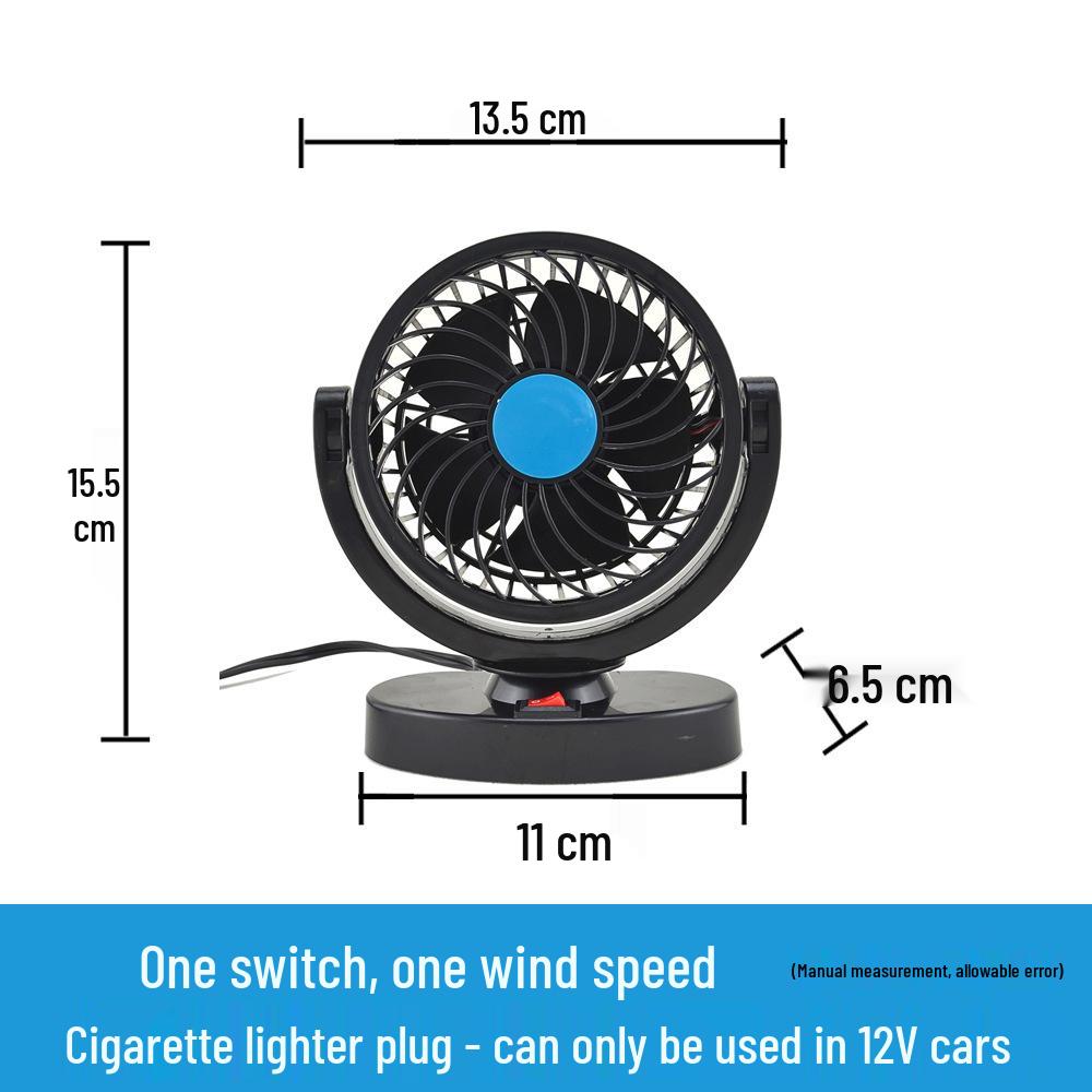 Dual Head 12V/4V/USB Car Fan with Double Control and High Wind Power