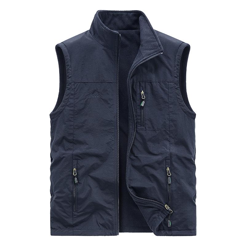 Men's Outdoor Double-sided Vest Autumn New Multi-pocket Youth Loose Vest Work Casual Jacket