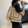 Tote Bag Ethnic Style Handbag Canvas Embroidery Shoulder Bag Geometric Cloth Bag  Storage Bag