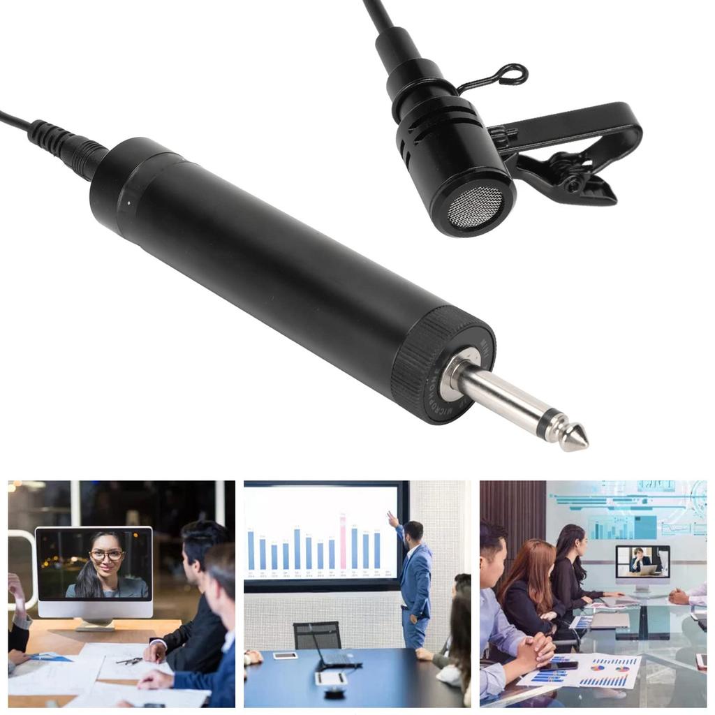 Lavalier Microphone, Professional Clip-on Wired Omnidirectional Lapel Mic with 6.35mm3.5mm Jack, 5m16.4ft Cable for Guitar, Speech, Drums, Piano,