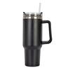 1 Set 1200ml Coffee Cup with Handle 304 Stainless Steel Straw Cup Car Insulated Tumbler
