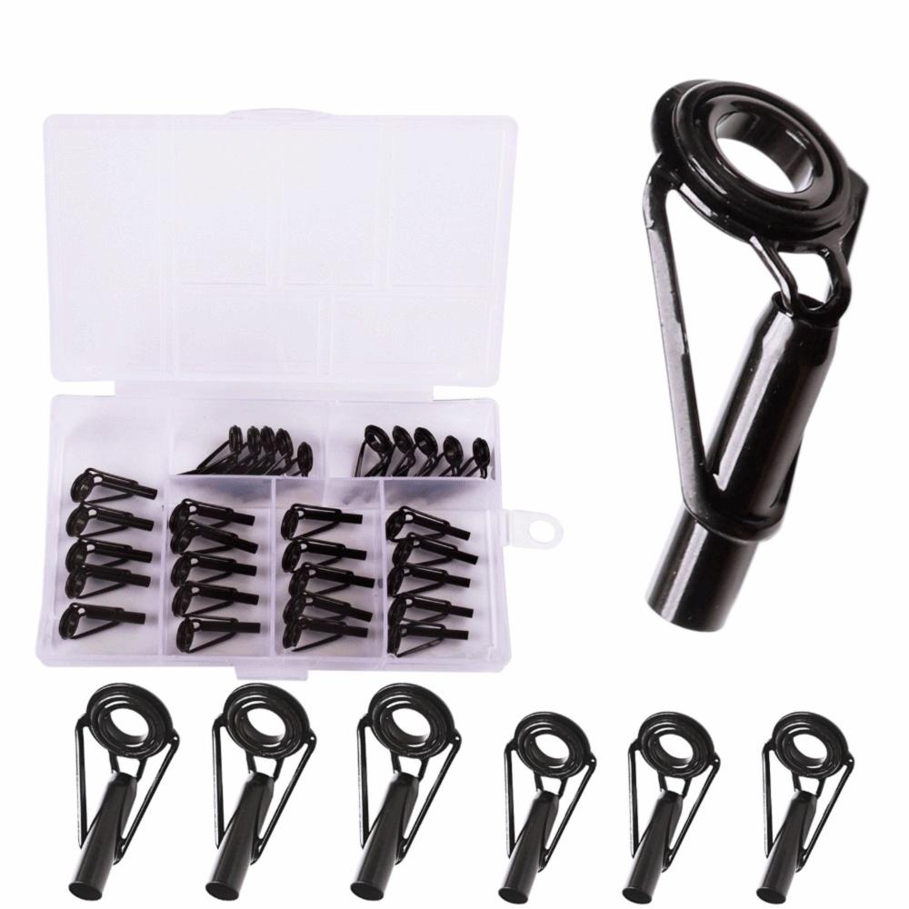 30PCS Stainless Steel Fishing Rod Tip Repair Kit Fishing Rod Replacement Tips for Baitcasting Rods