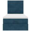 Ottoman Bed with Mattress & LEDs Dark Blue 90x190 cm Velvet