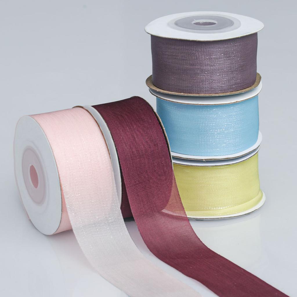 2.5cm Transparent Pearl Snow Ribbon Flower Packaging Ribbon Handmade Diy Hair Decoration Packaging Ribbon AccessoriesRibbon Bow DIY Flower Handmade